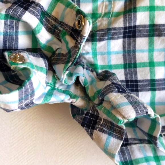 gymboree summer plaid shortalls shorts overalls 3 months baby - Picture 3 of 6